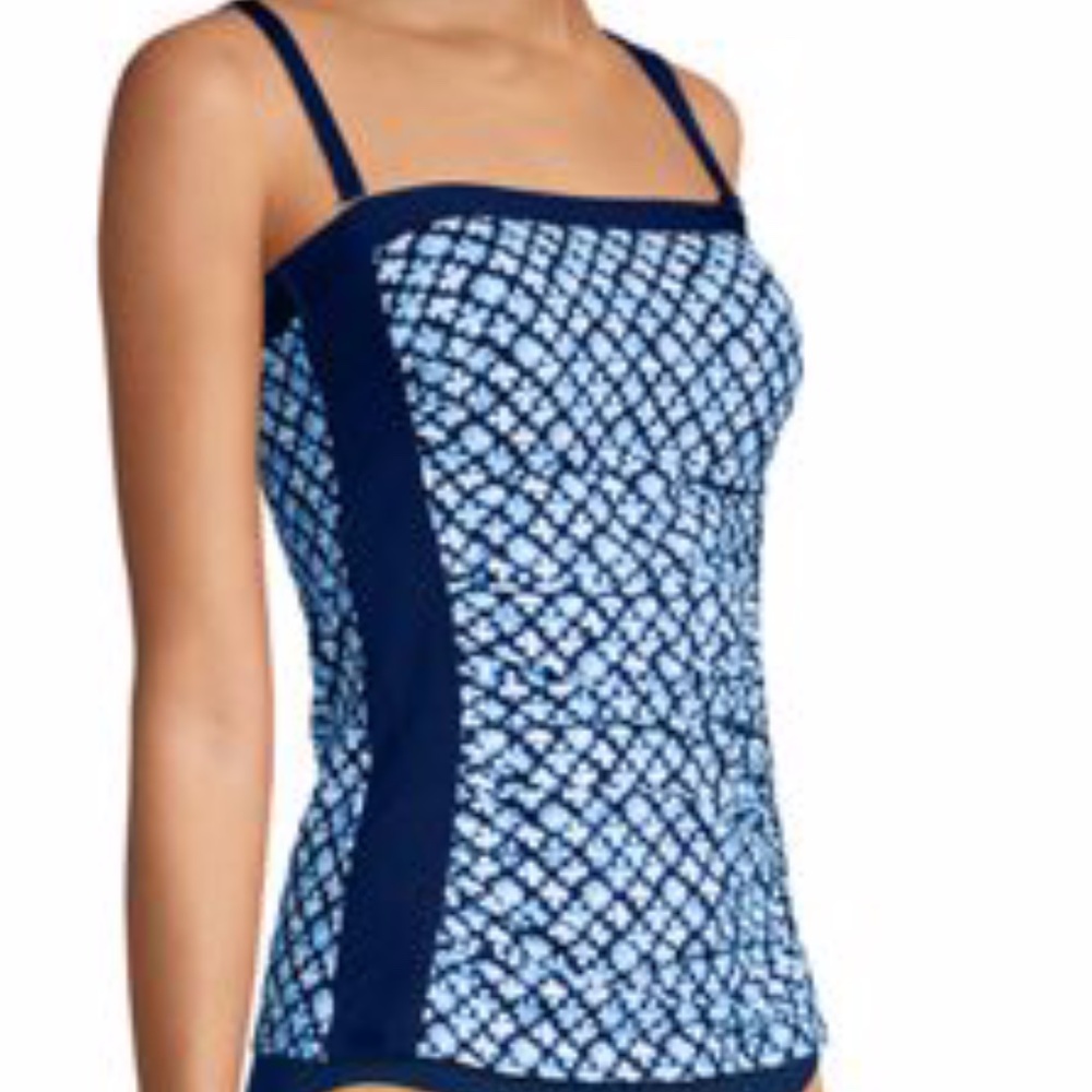 Strapless Bandeau Tankini Top Lands End